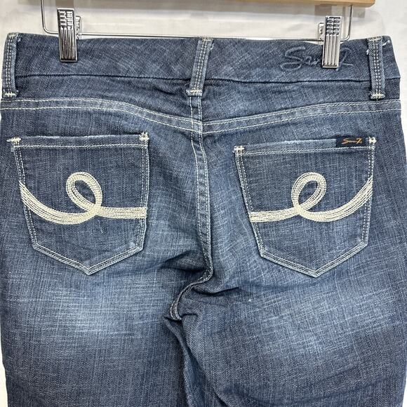 Seven7 Jeans Womens Size 4 Bootcut Blue Dark Wash Flare Stretch Denim - Picture 7 of 13